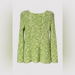 Beretti Made in Italy Green Open Knit Sweater Size L